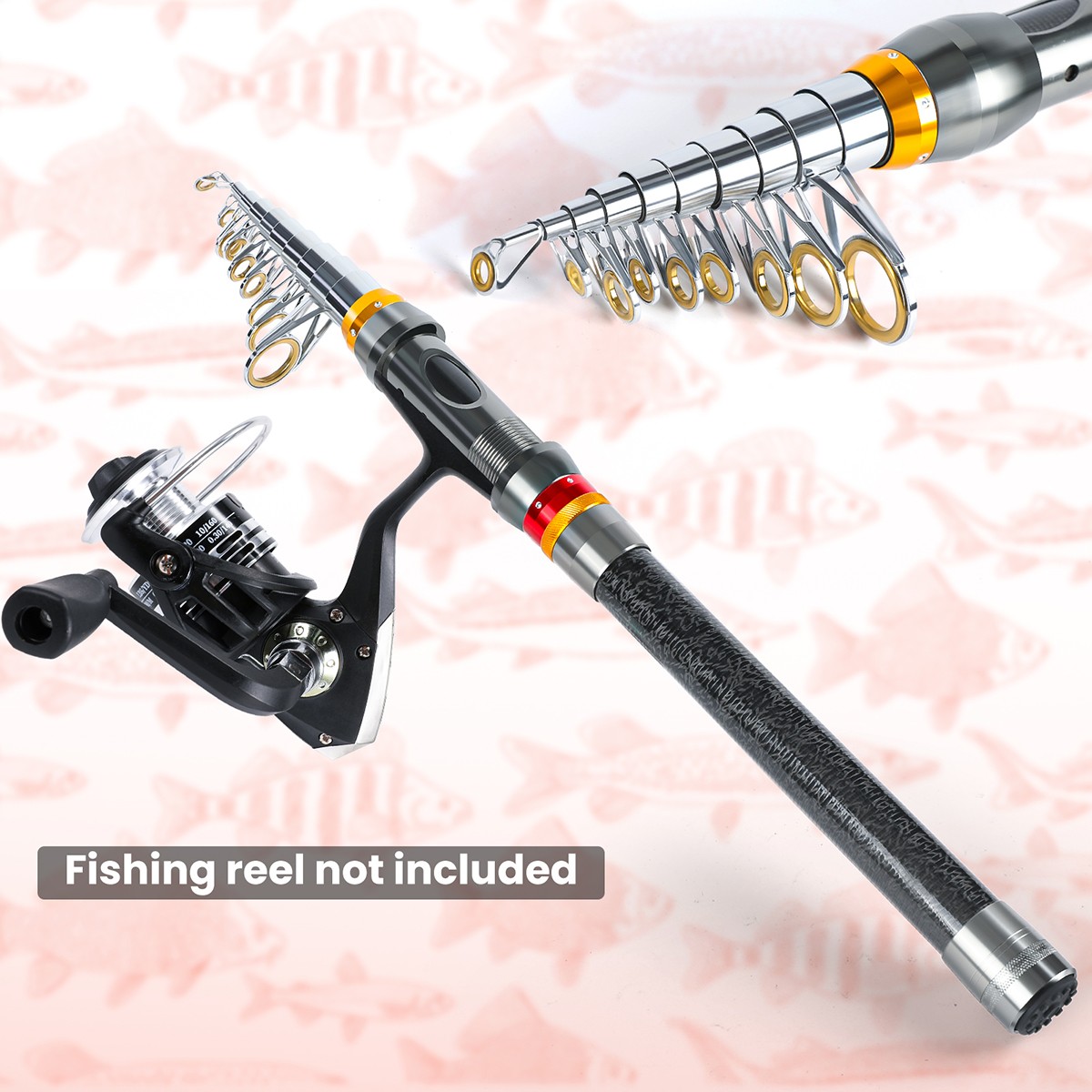 6-12ft Saltwater/Freshwater Spinning Fishing Rod Carbon Fiber Telescopic Pole US