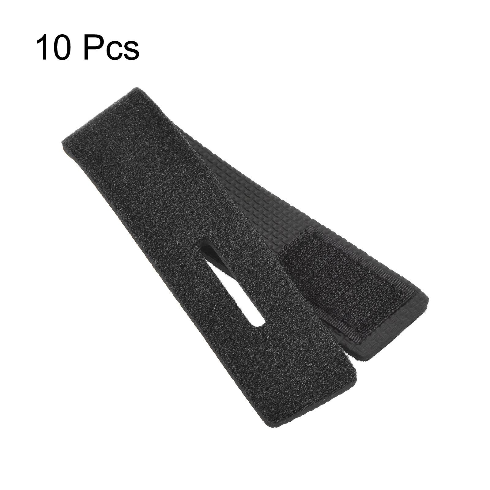 10pcs Fishing Rod Strap, 25cm Stretchy Belts Holders Pole Sleeve Cover, Black
