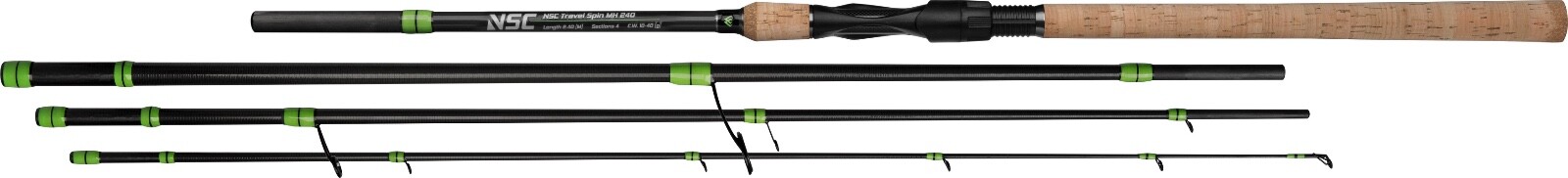 Mikado NSC Travel Spin 4 Piece Fishing rod MH 240cm 15-70g CW Lightweight