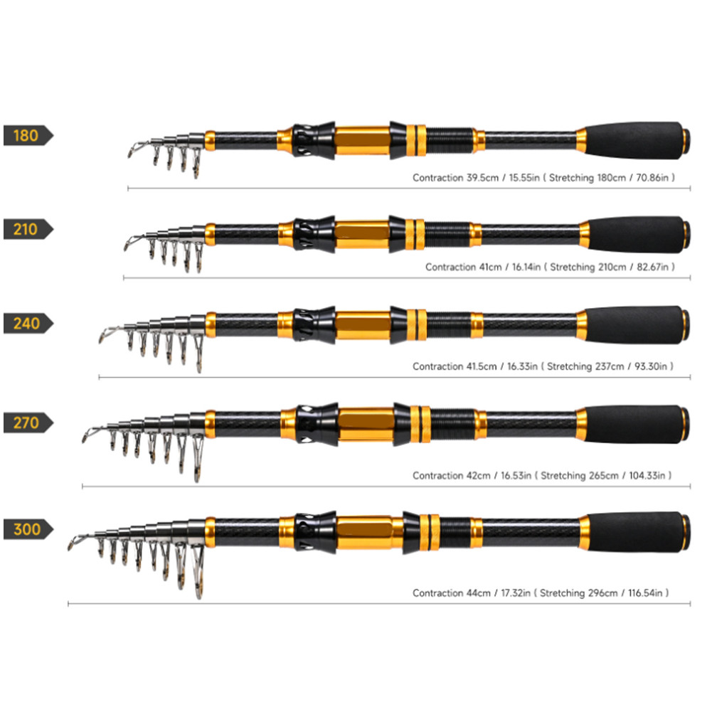Fishing Rod Carbon Fiber Spinnings Type with EVA Handle 180 to 300 Centimeters