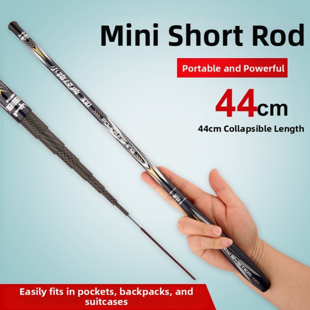 Portable for ultra Light 44cm Short Section Fishing Rod for Lobster Carbon Fiber