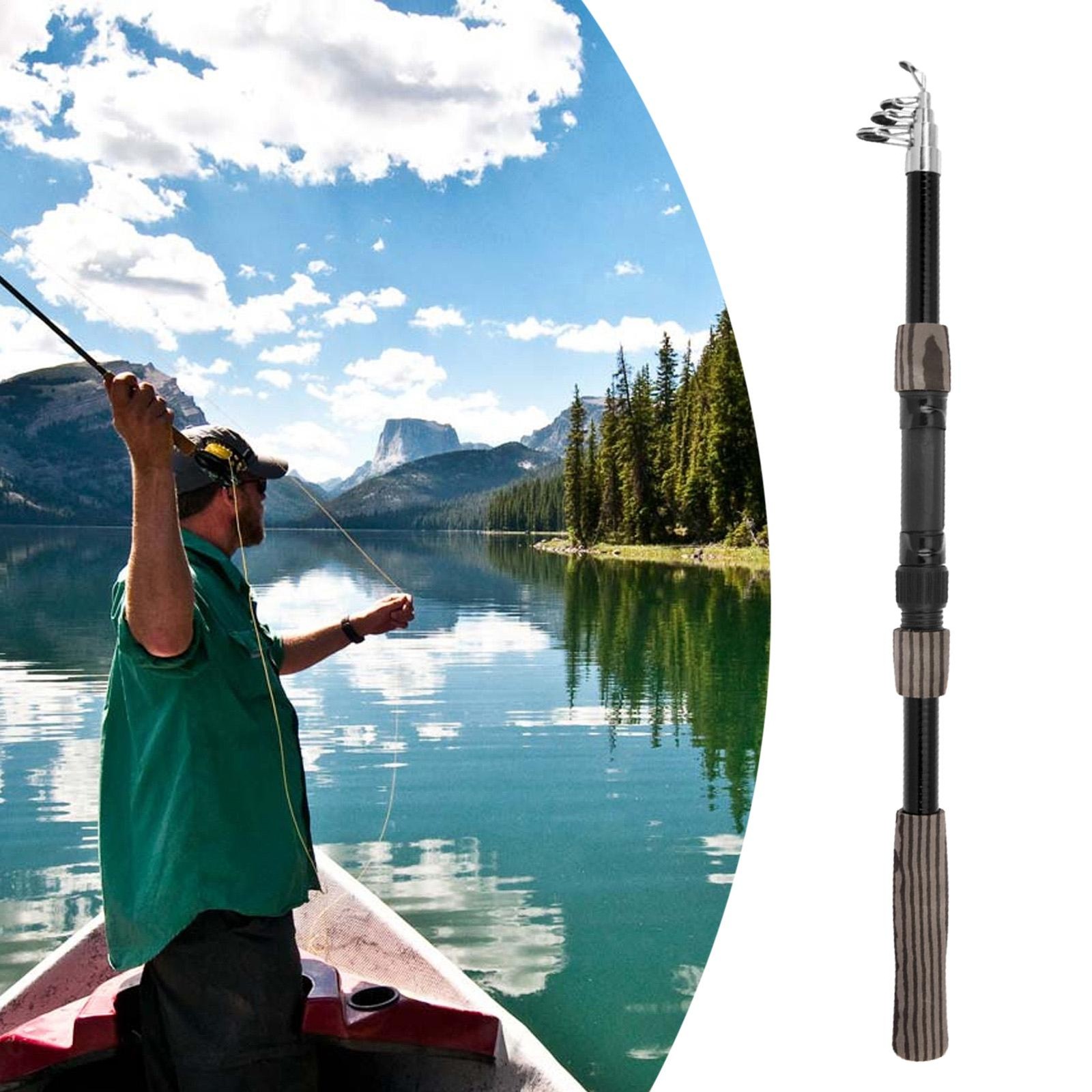 Portable Fishing Rod 180cm Lightweight Telescoping Pole Professional