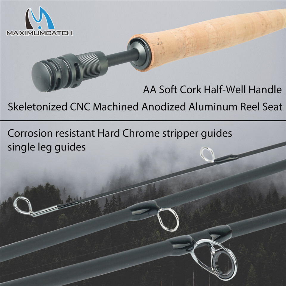 Maxcatch AIRLITE 2/3WT 7’6” Lightweight Fly Fishing Rod IM10 Carbon Fiber