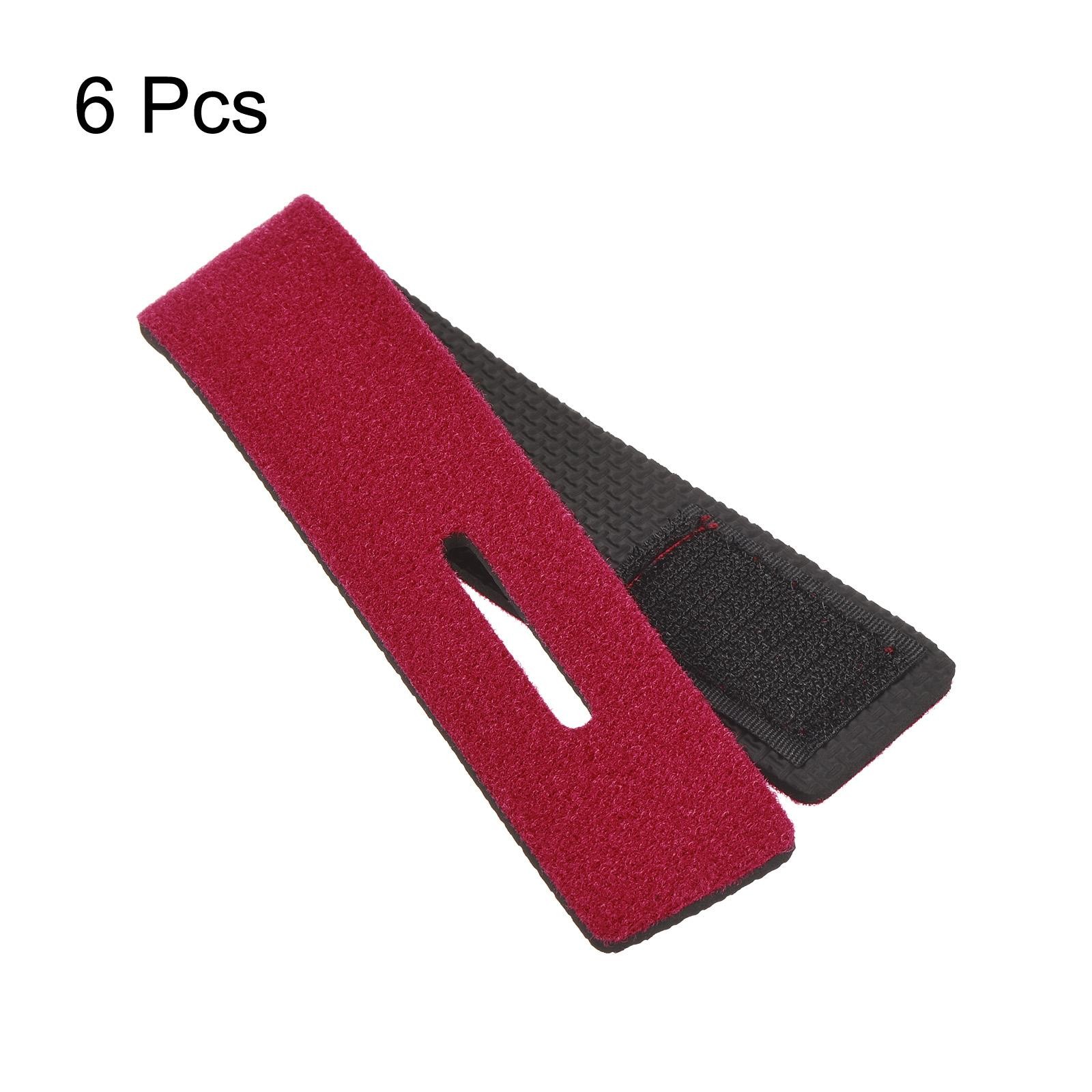 6pcs Fishing Rod Strap, 25cm Stretchy Belts Holders Pole Sleeve Cover, Red