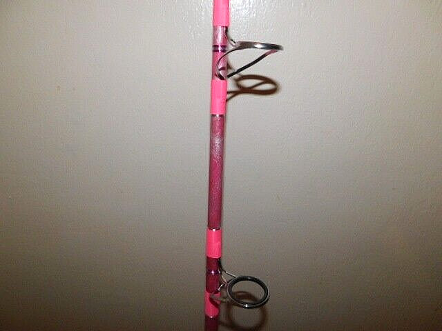 CUSTOM SPINNING ROD 7 FT 20-40 LB PINK PEARL MARBLE NEW