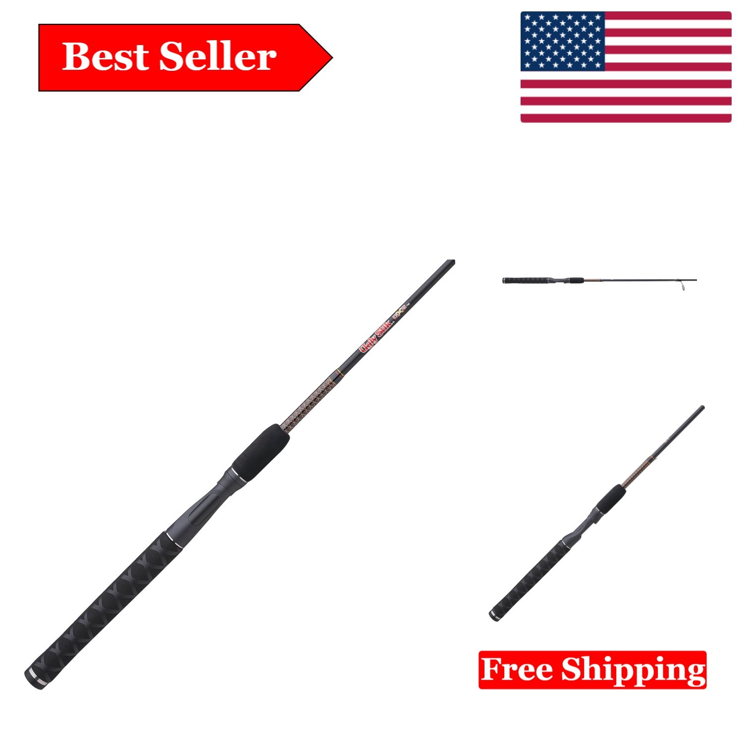 Versatile 6’6″ GX2 Spinning Rod – Ideal for Bass Fishing, 1/8-5/8 oz Lures