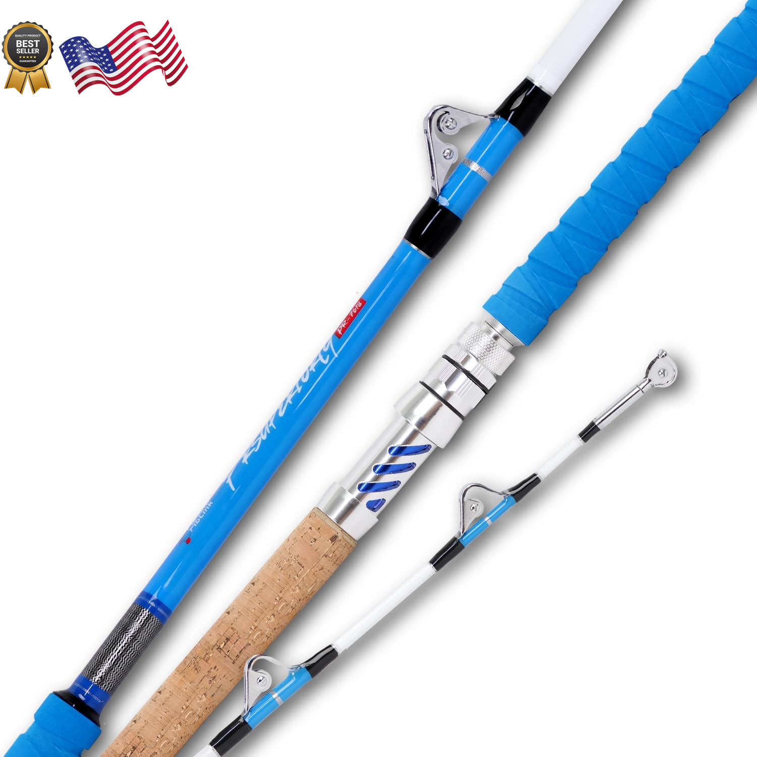 Fiblink Saltwater Fishing Rod Heavy Duty Trolling Rod Conventional Boat Stand
