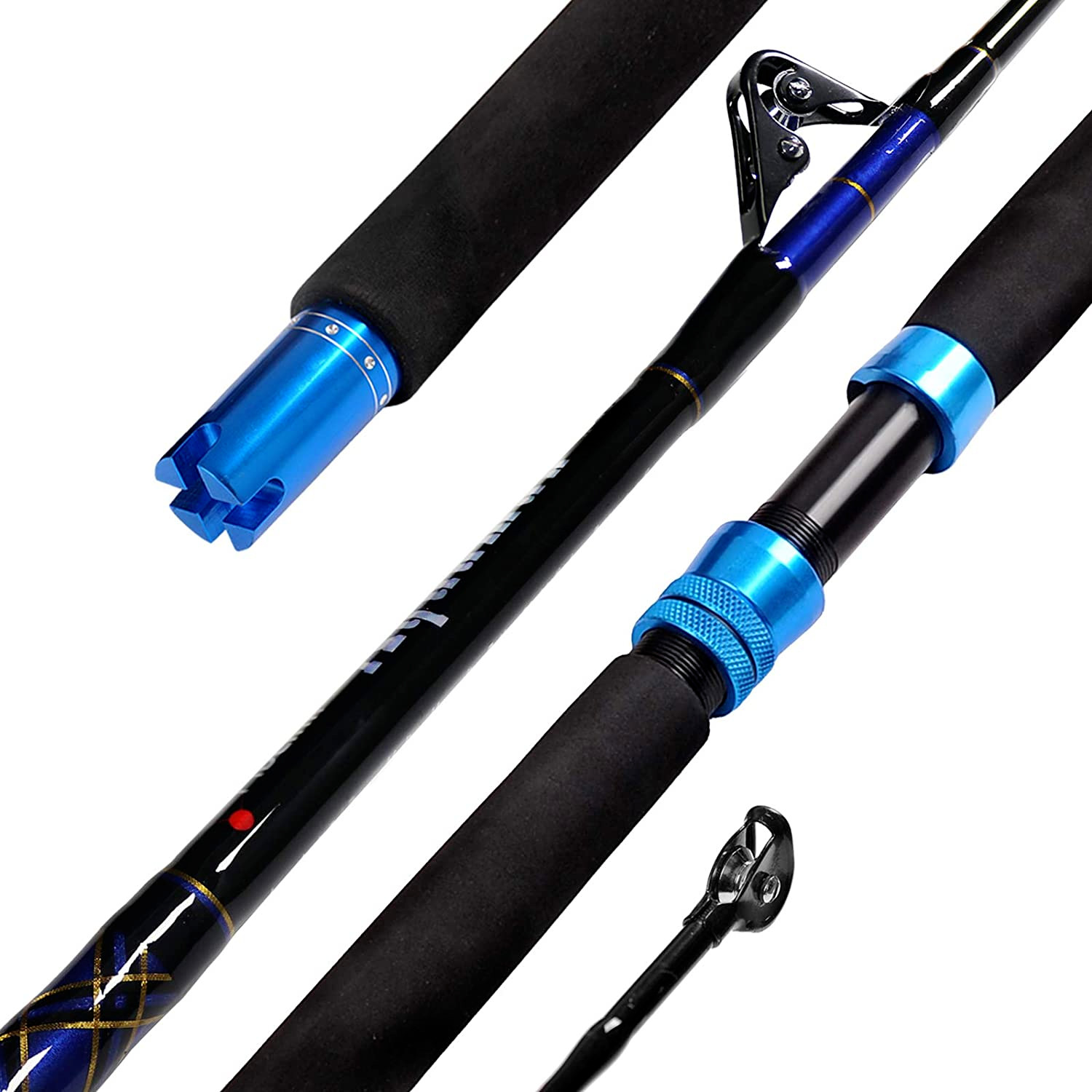 Saltwater Offshore Trolling Rod Conventional Boat Carbon Fiberglass Fishing Pole