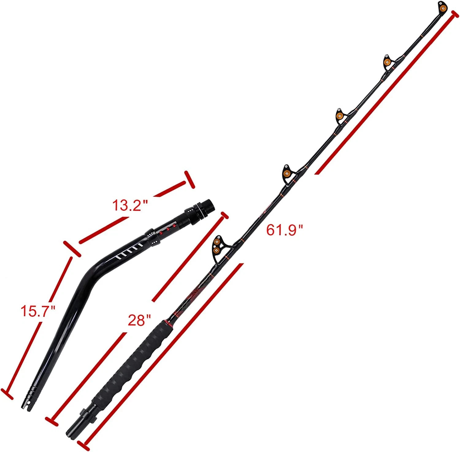 Bent Butt Trolling Rod 2-Piece Saltwater Extra Heavy Boat Offshore Fishing Pole
