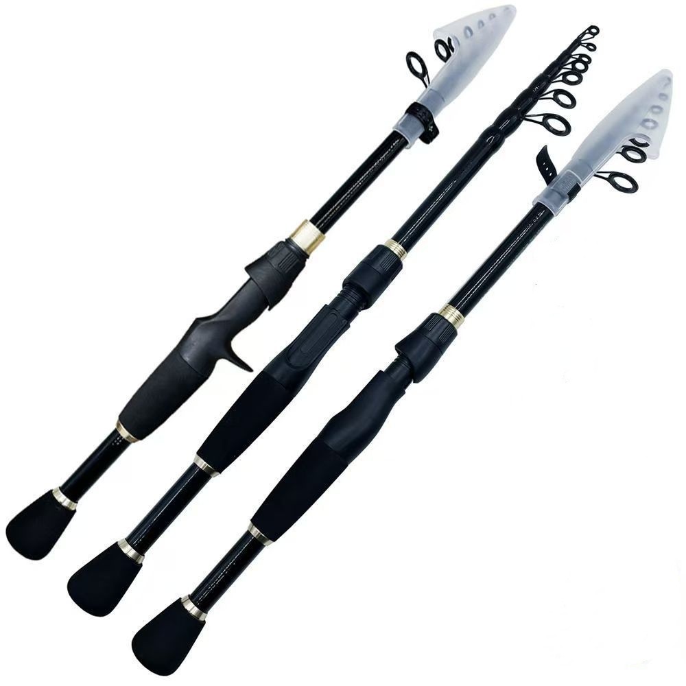 Ultra-Light Fishing Rod Carbon Fiber Spinning Casting Pole Handle Telescopic Sea