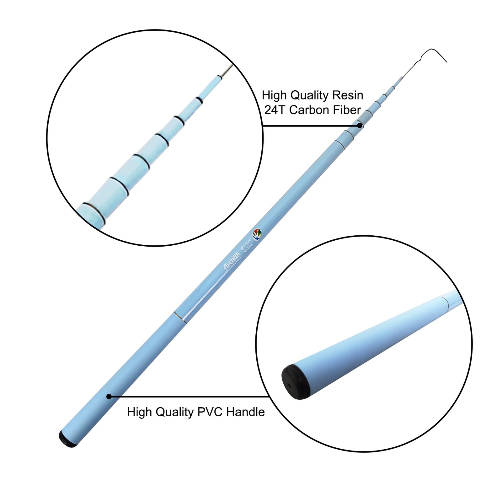 Aventik FreshStart Tenkara Fly Fishing Rod Blue 2.4M/8FT