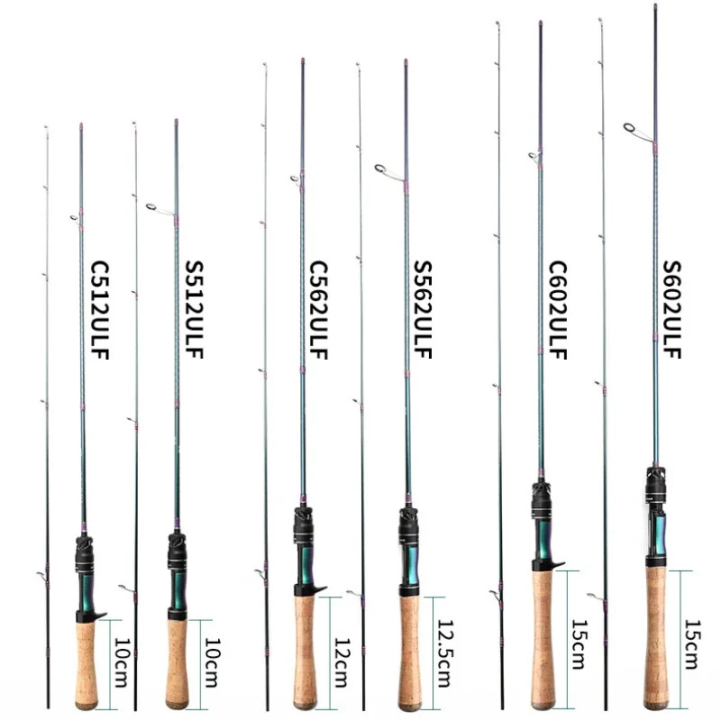 Fishing Rod Casting Rod Spinning Rod UL Carbon Fiber Fishing Rod 2 Sections Fast