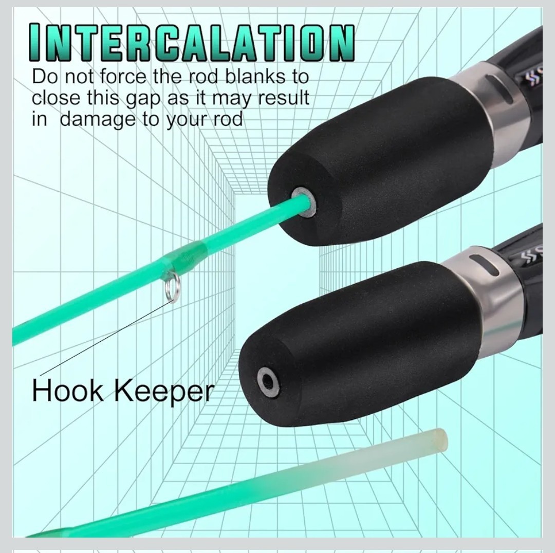(2) Sougayilang ice fishing rod, ultralight and sensitive ice fishing rod, 25″