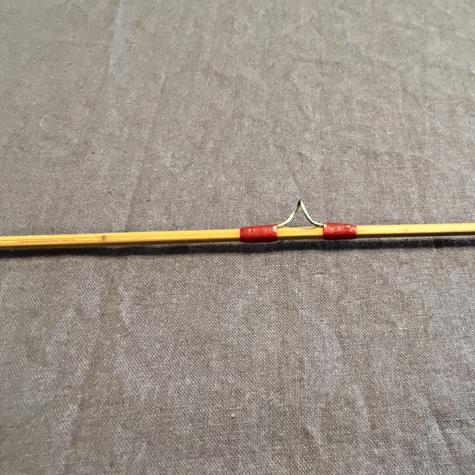 Waterloo Creek Tournament Pro Bamboo 34in Yellow Red Cork Handle Fishing Rod