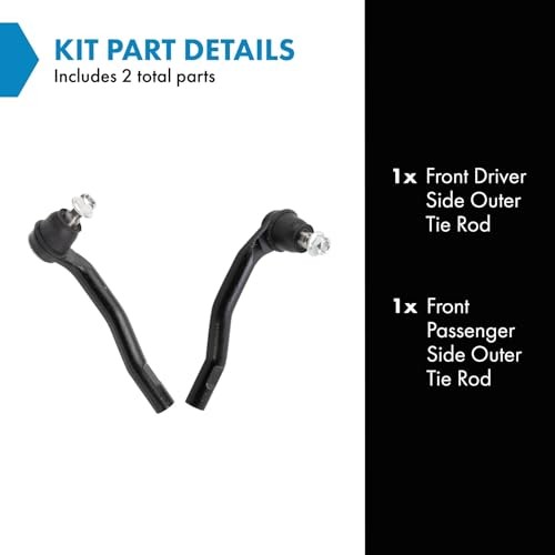 Outer Driver and Passenger Side Tie Rod Set 2 Piece Compatible with PSA72885