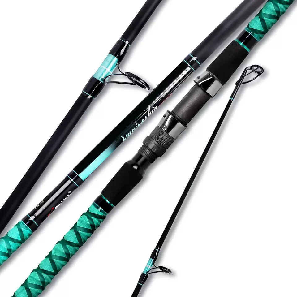 Surf Spinning Rod Travel 2/3/4PC Carbon Fiber Saltwater Fishing Pole 9/10/12/13′
