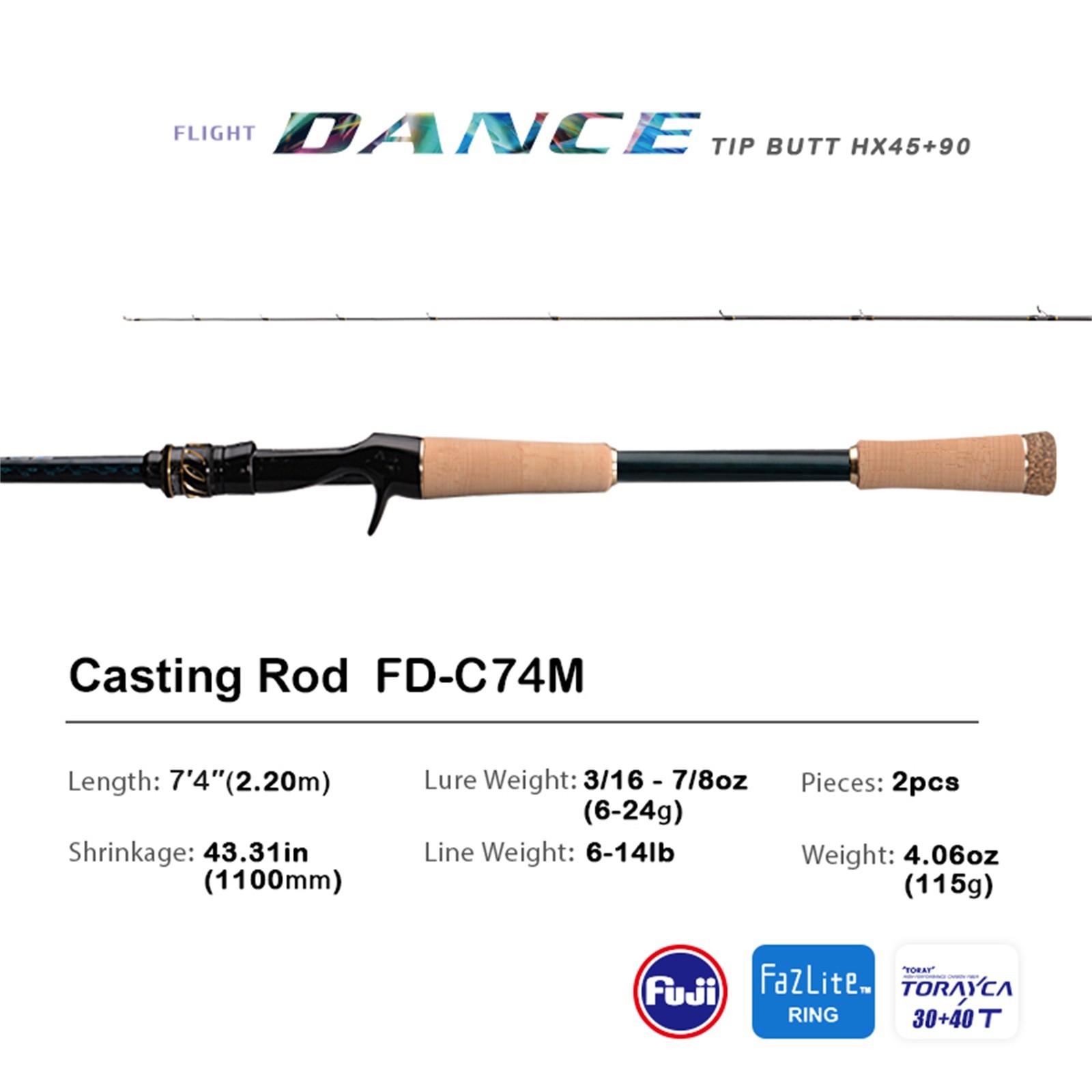 PURELURE FLIGHT DANCE Long Casting Spin Cast Rod 7’4”/7’6”/7’11”/8’2”/8’7”