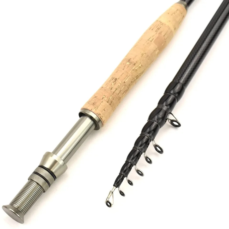 2.1M3.0M Metal Wheel Base Telescopic Fly Fishing Rod Portable Carbon Fast Action