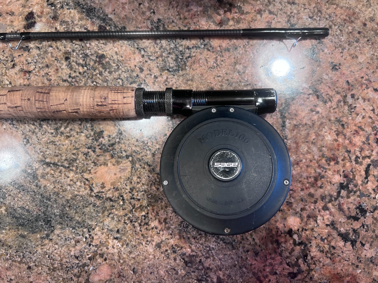 Sage Graphite #6-7 Line 9′ Fly Rod. Sage Model 106 Reel & Cabela 2 Rod Case