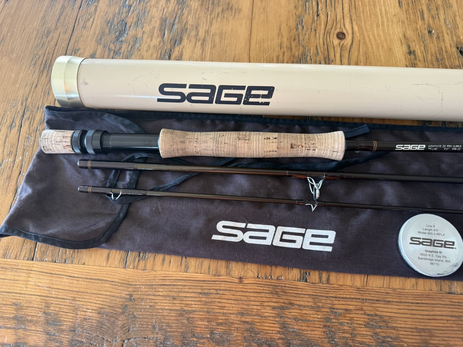 Sage Graphite III 990-3 RPLX #9 9’0″ 3 Piece Ventage Fly Rod