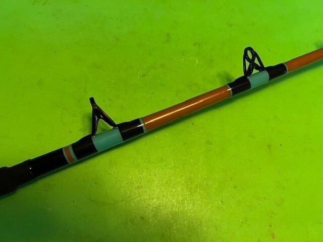 CUSTOM BUILT CALSTAR 6 FOOT 7 INCH 50 TO 100 POUND CLASS RAIL ROD FISHING ROD