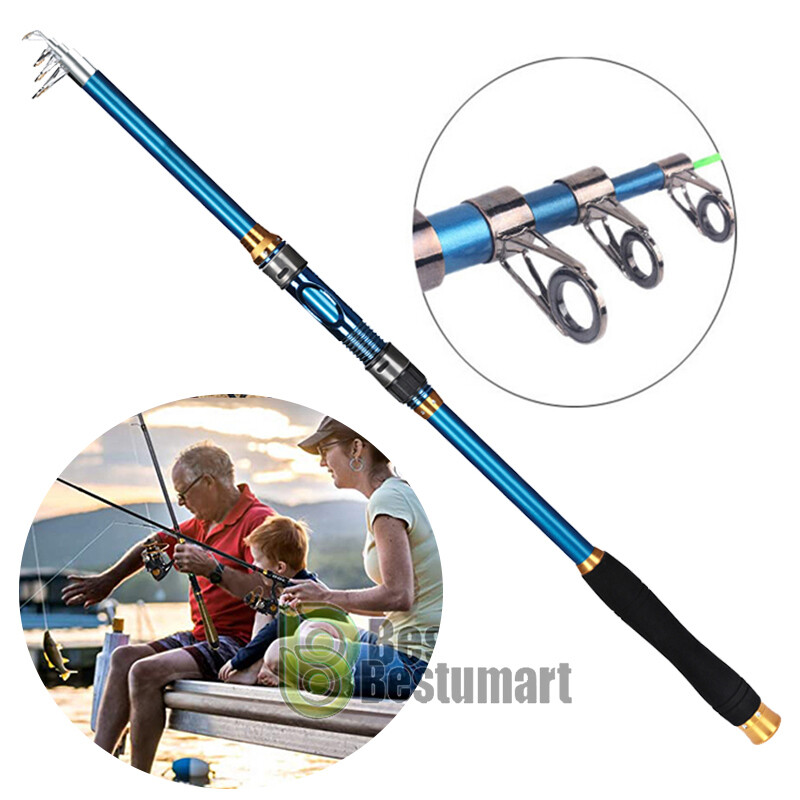 Heavy Duty Carbon Fiber Fishing Rod Travel Telescopic Pole Spinning Rod US