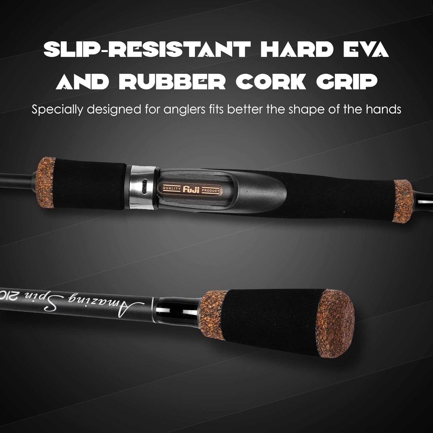 Eurasian Sports 30T Carbon Travel Spinning Rod – 4 Piece 6ft/7ft Portable Fis..,
