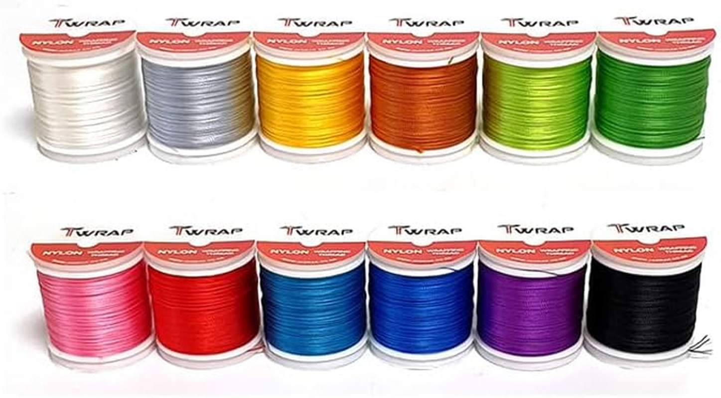Lot of 12ea Nylon Rod Wrapping Threads A,C,E sizk (JK Series) (JK007 (E Size))