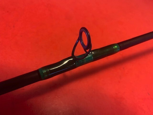 CUSTOM BUILT GLOOMIS 7 FOOT 6 INCH 12 TO 25 POUND CLASS BAITCASTING FISHING ROD