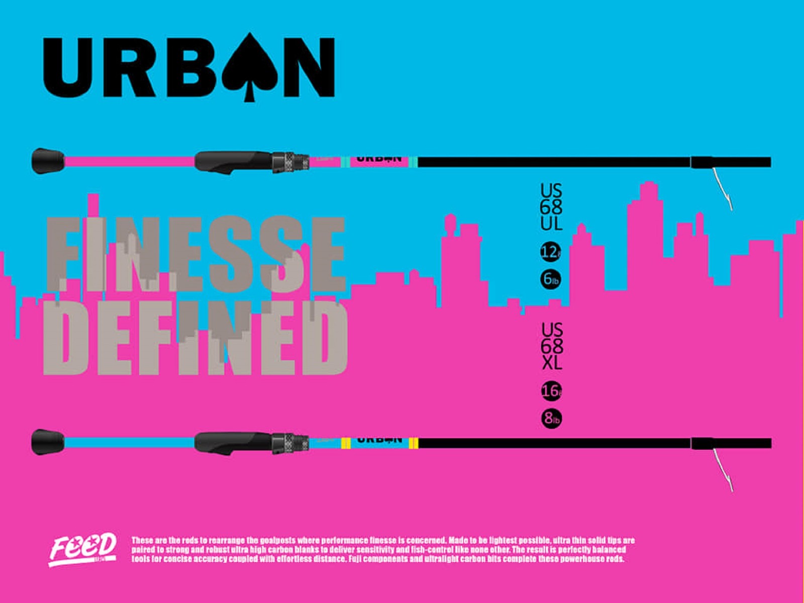 Feed Rod Spiders Urban US-68UL 6lb 12 grams (0156)