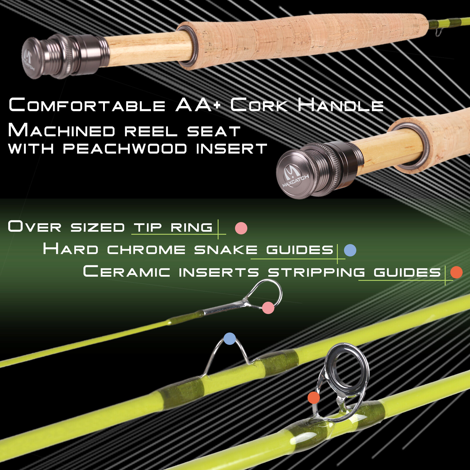 Maxcatch 1/2/3 Weight Ultra-Lite Fly Rod for Stream River Panfish/Trout Fishing