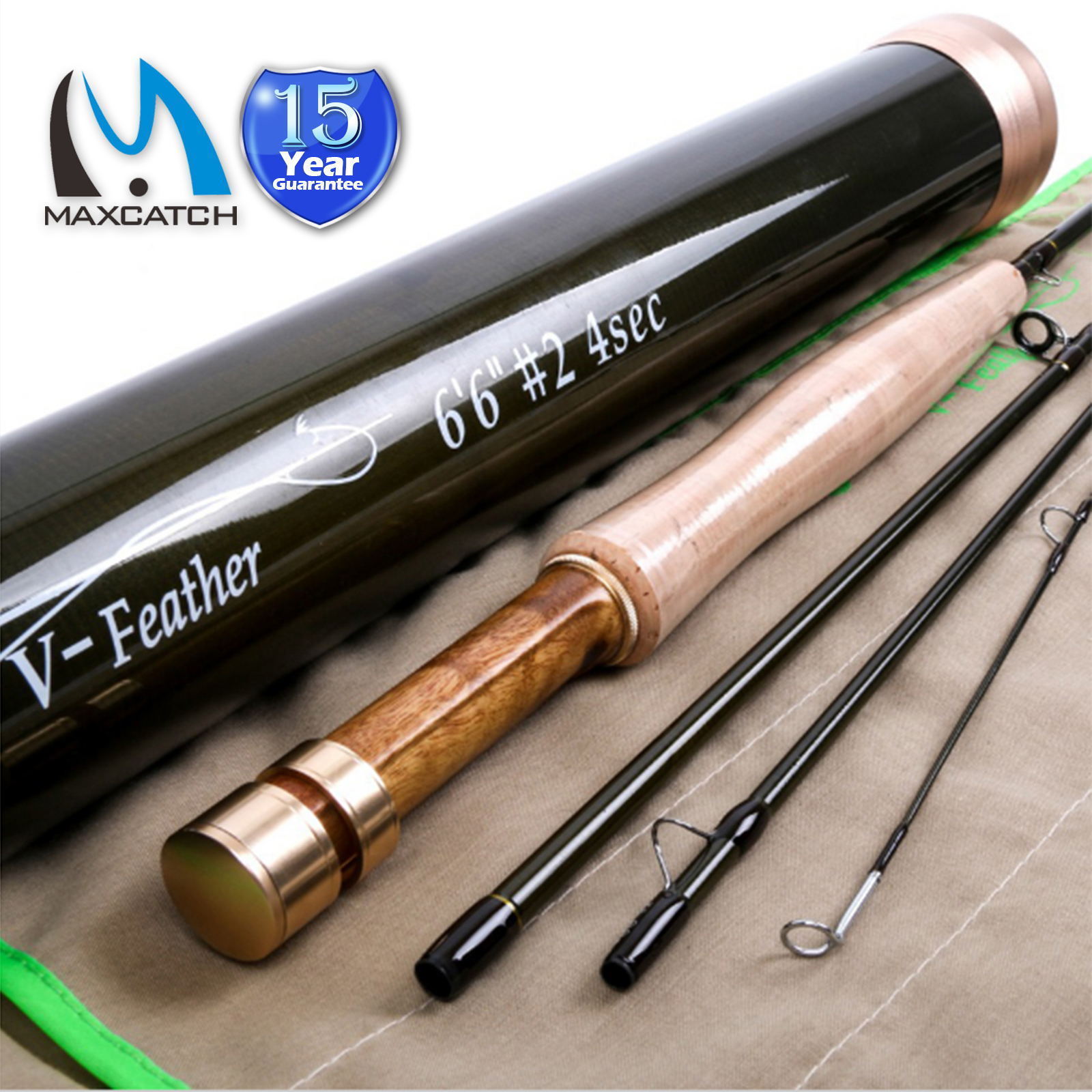 Maxcatch Feather Fly Fishing Rod 1/2/3wt 6’/6’6″/7’6″ Graphite IM10 with tube