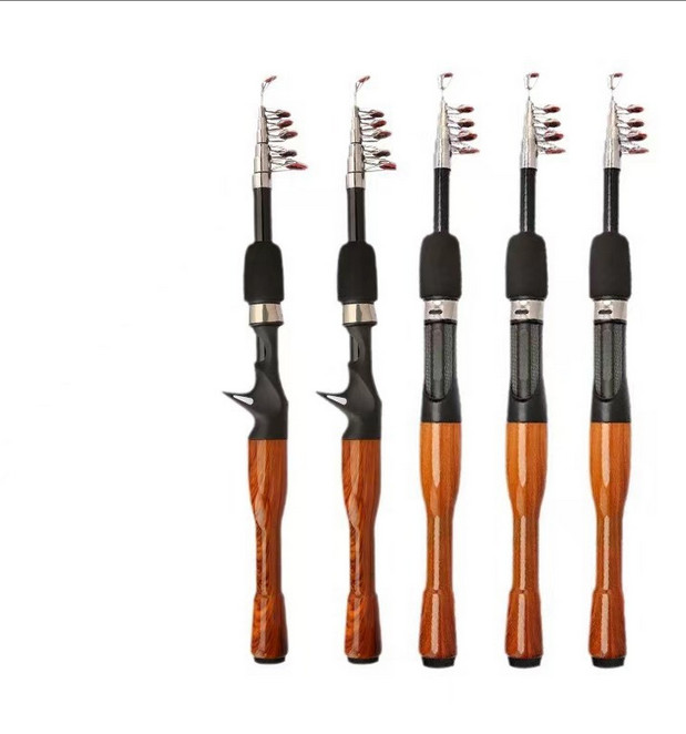 Mini Fishing Spinning Casting Rod 1.3-1.8m Telescopic Carbon Fiber Pole Sea Bass