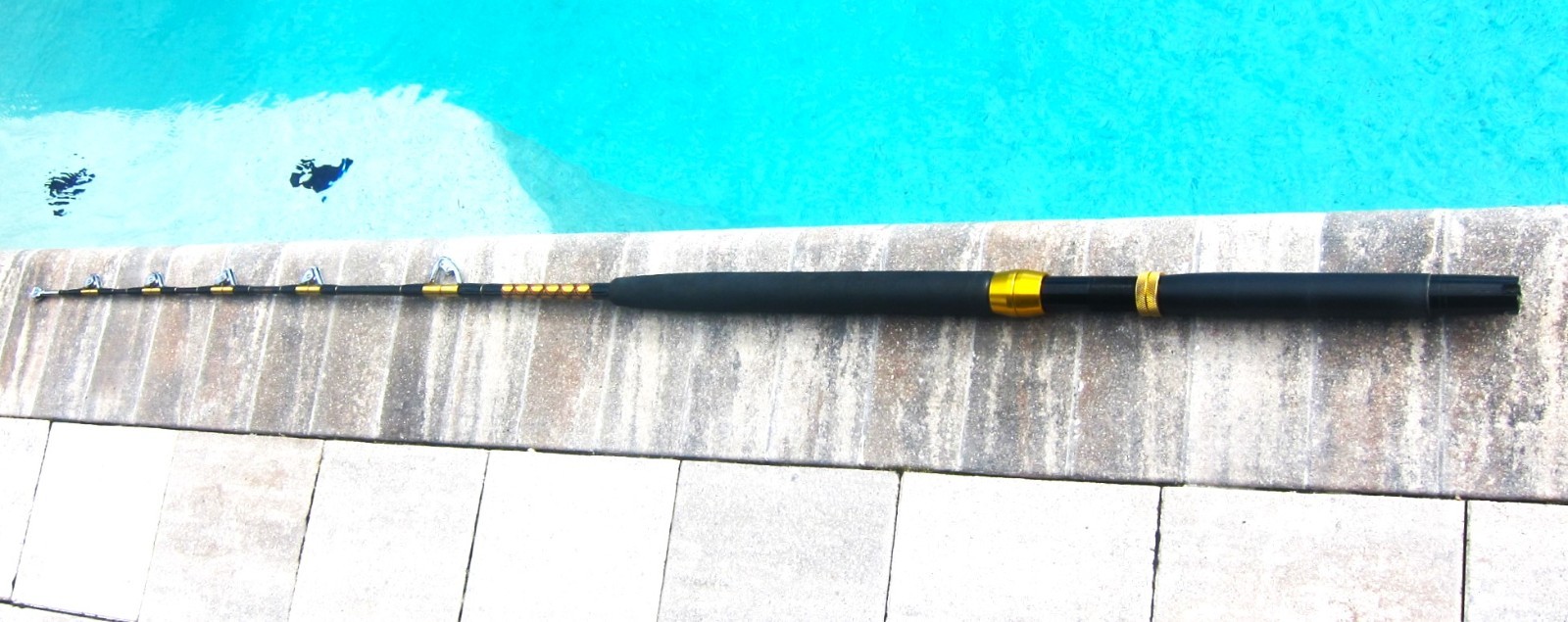 Custom Big-Game Stand-Up Rod with AFTCO Rolle Guides: 5’8″; 40-100lb- GOOD CD! a