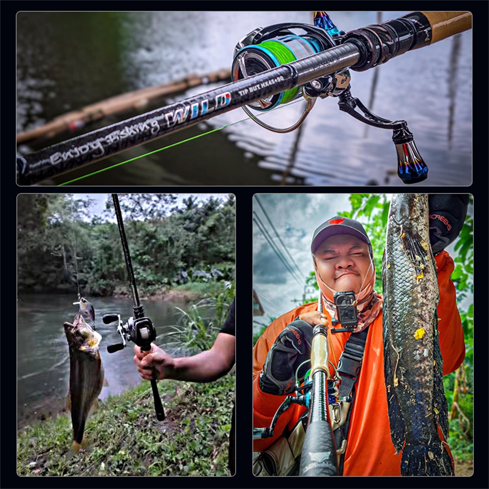 PURELURE WILD 2-Pieces Fast/Extra Action Fast Lure Fishing Rod Spinning Casting