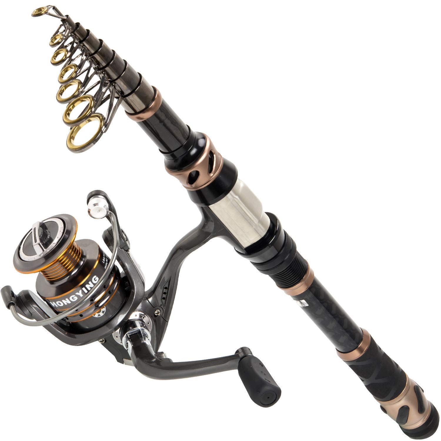 Fishing Rod and Reel Combos – Carbon Fiber Telescopic Fishing Pole – Spinning…