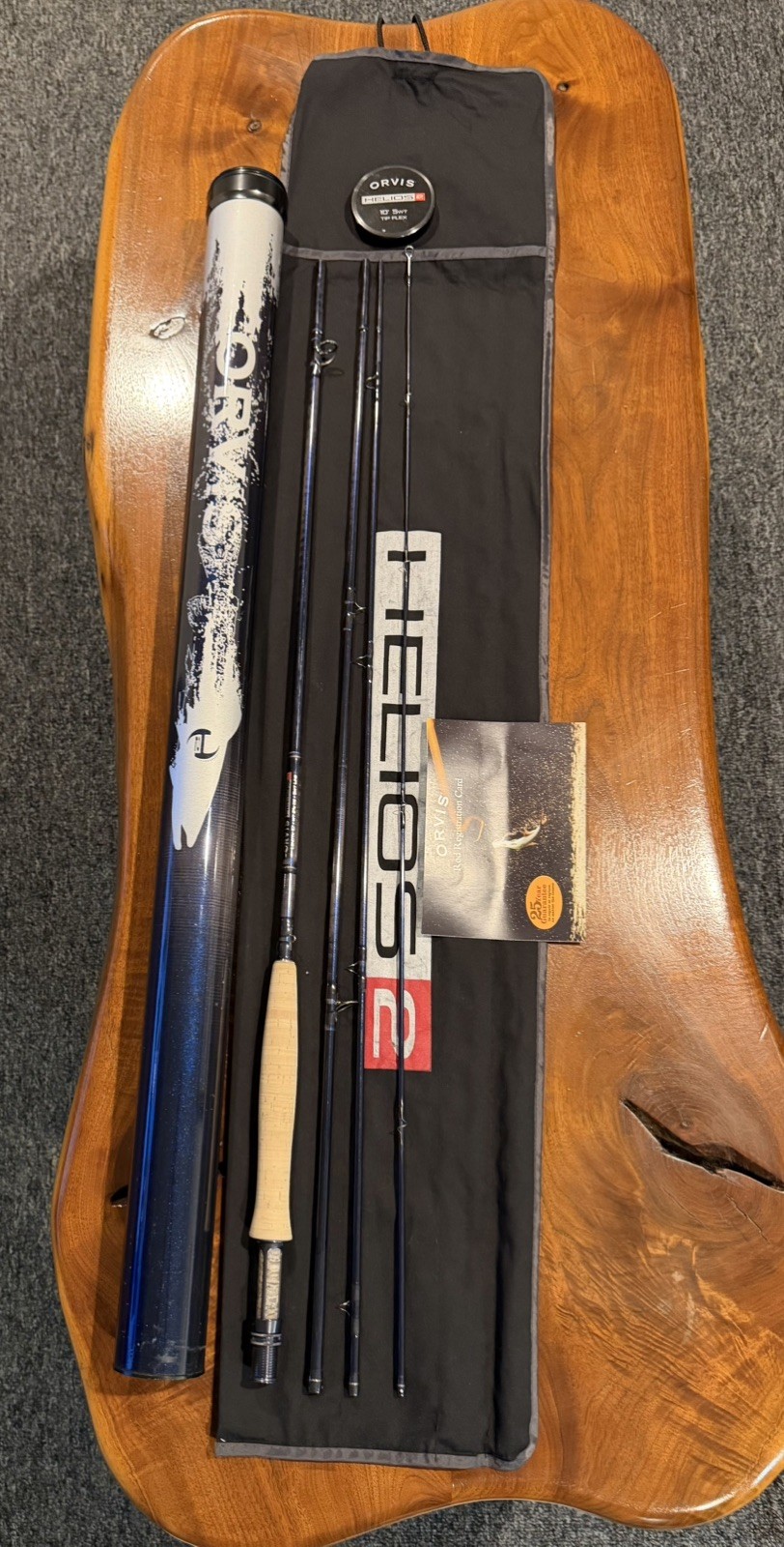 Orvis Helios 2 4pc 10’ 5wt Tip Flex Exc+++ Blank warranty card , tube , sock