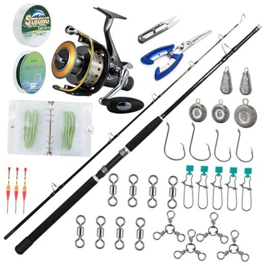 Catfish Rod and Reel Combo 7ft Spinning Trolling Rod Heavy Duty Catfish
