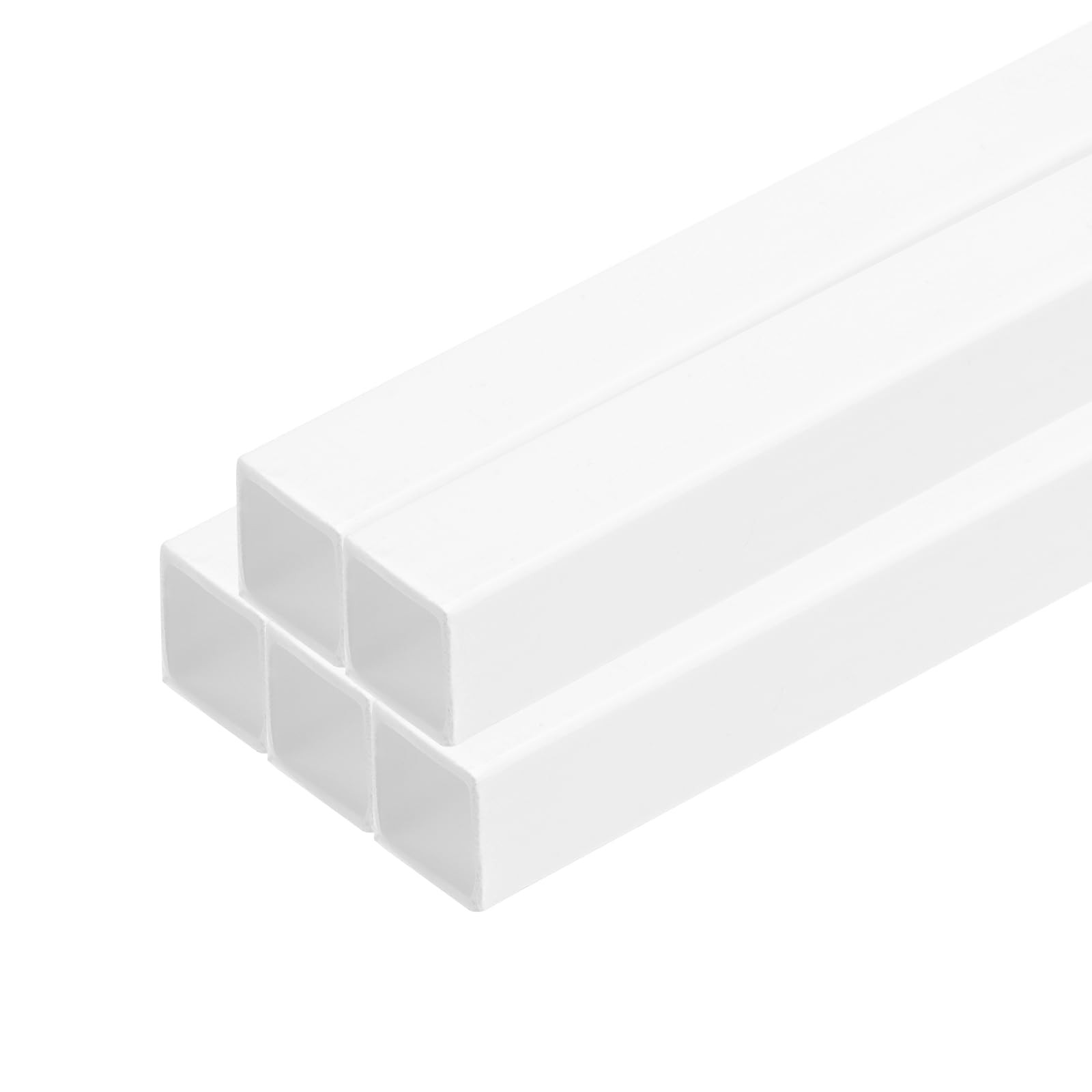 5 PCS ABS Solid Square Bar 0.4×0.4 Inch 20 Inch White Plastic Model Rods DIY