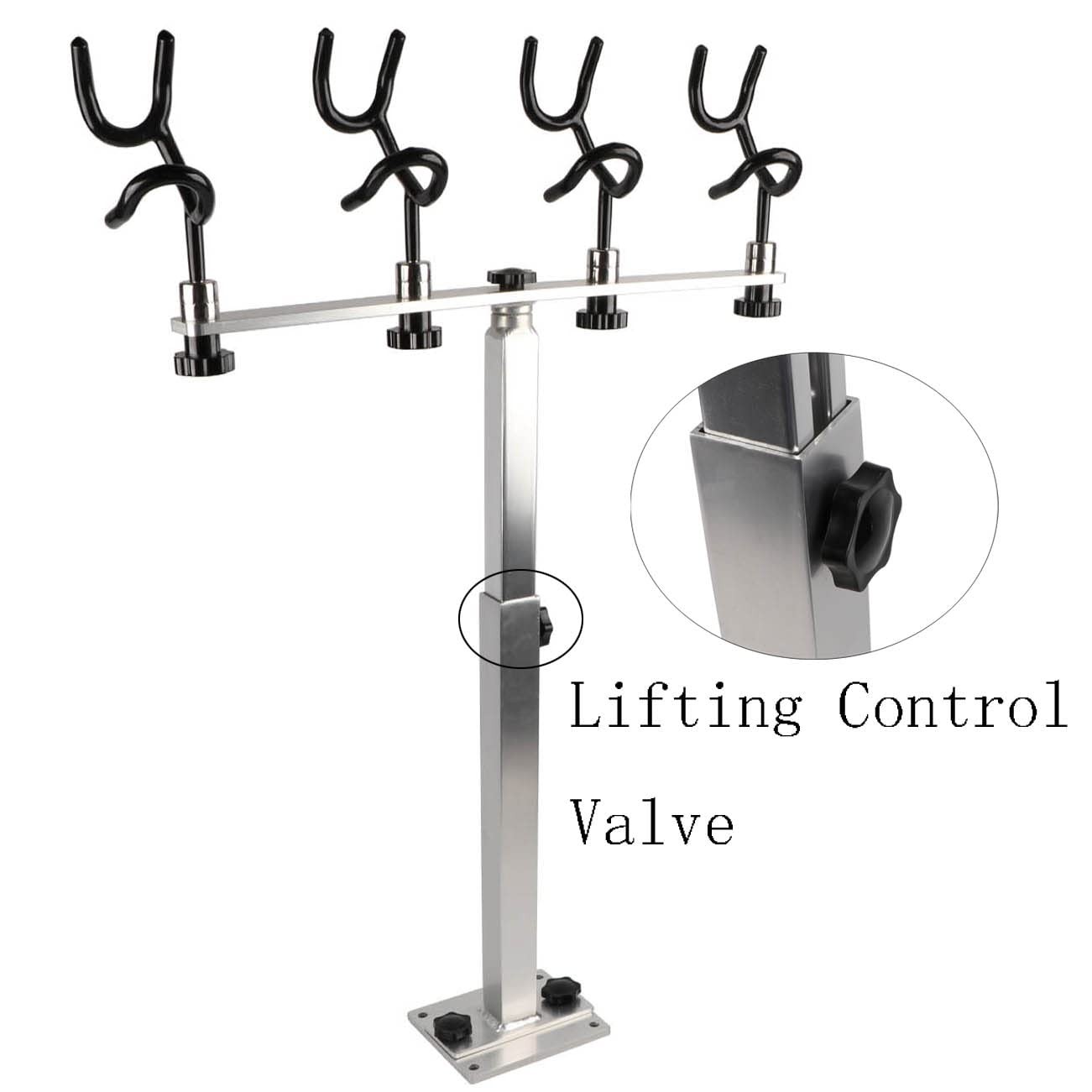 Sure Grip Aluminum Boat Fishing Rod Holder, PVC Coated Steel Wire Adjustable