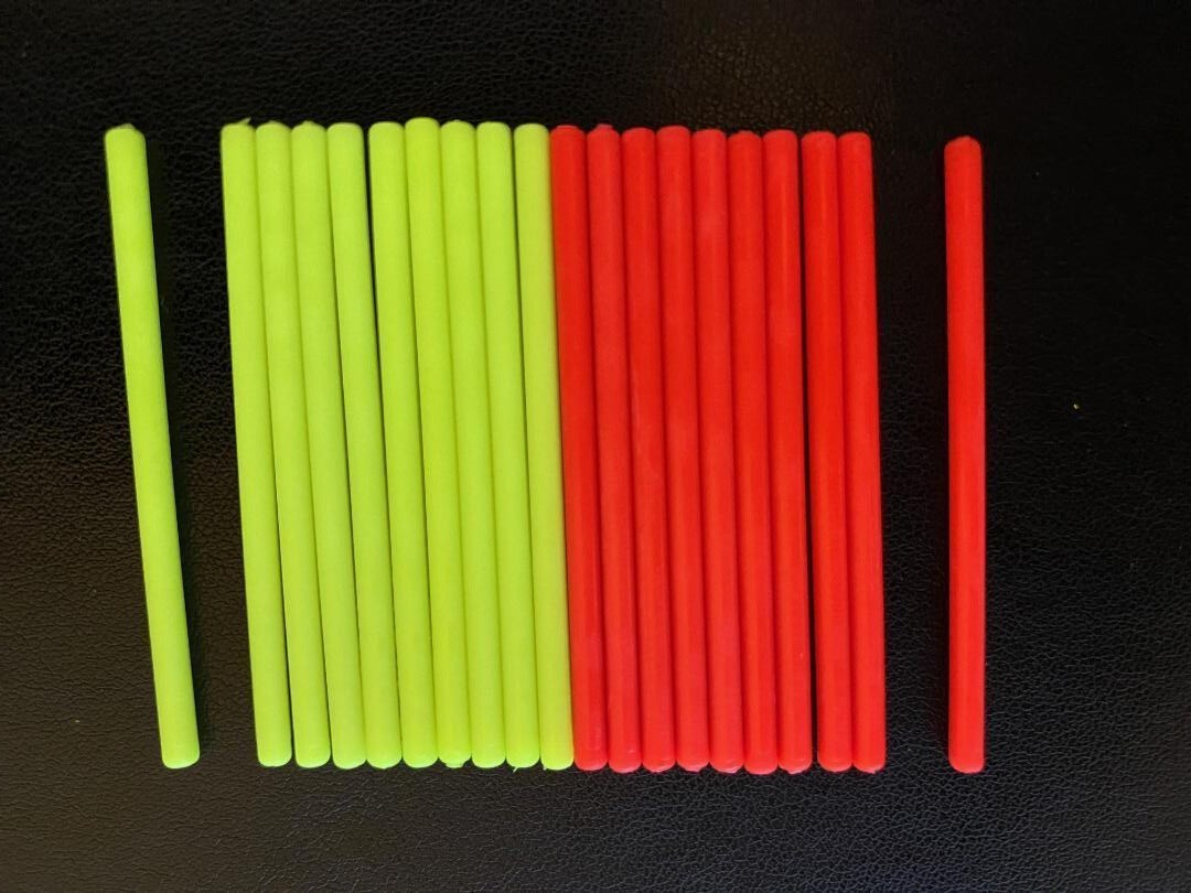 STONFO Fishing Pole Float Tips Stems ORANGE AND YELLOW 20 Pack 45mm long ART 10