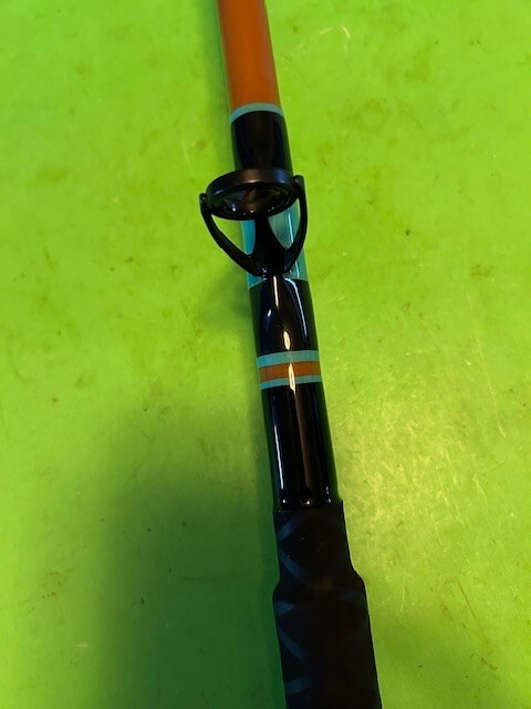 CUSTOM BUILT CALSTAR 6 FOOT 7 INCH 50 TO 100 POUND CLASS RAIL ROD FISHING ROD