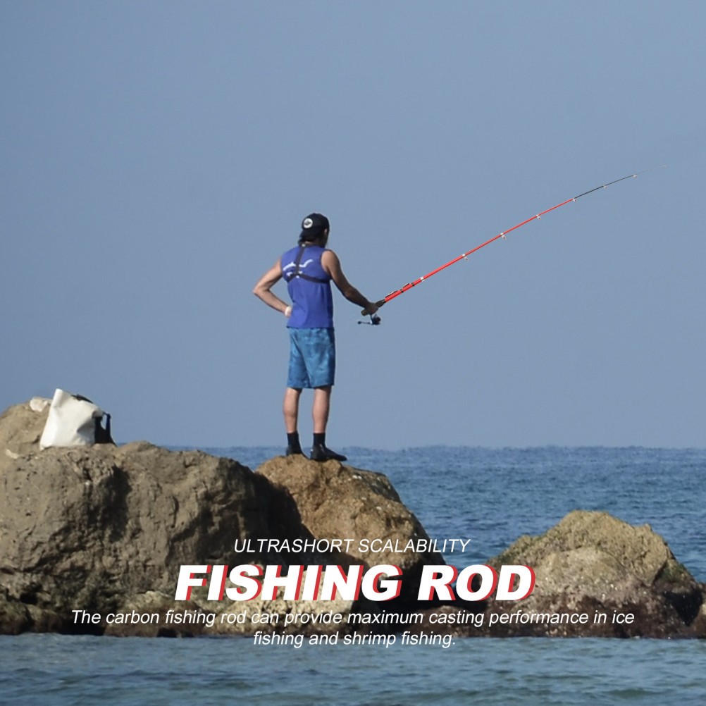 Red Telescopic Rod 1Pc Fishing Compact Scientific Structure Travel