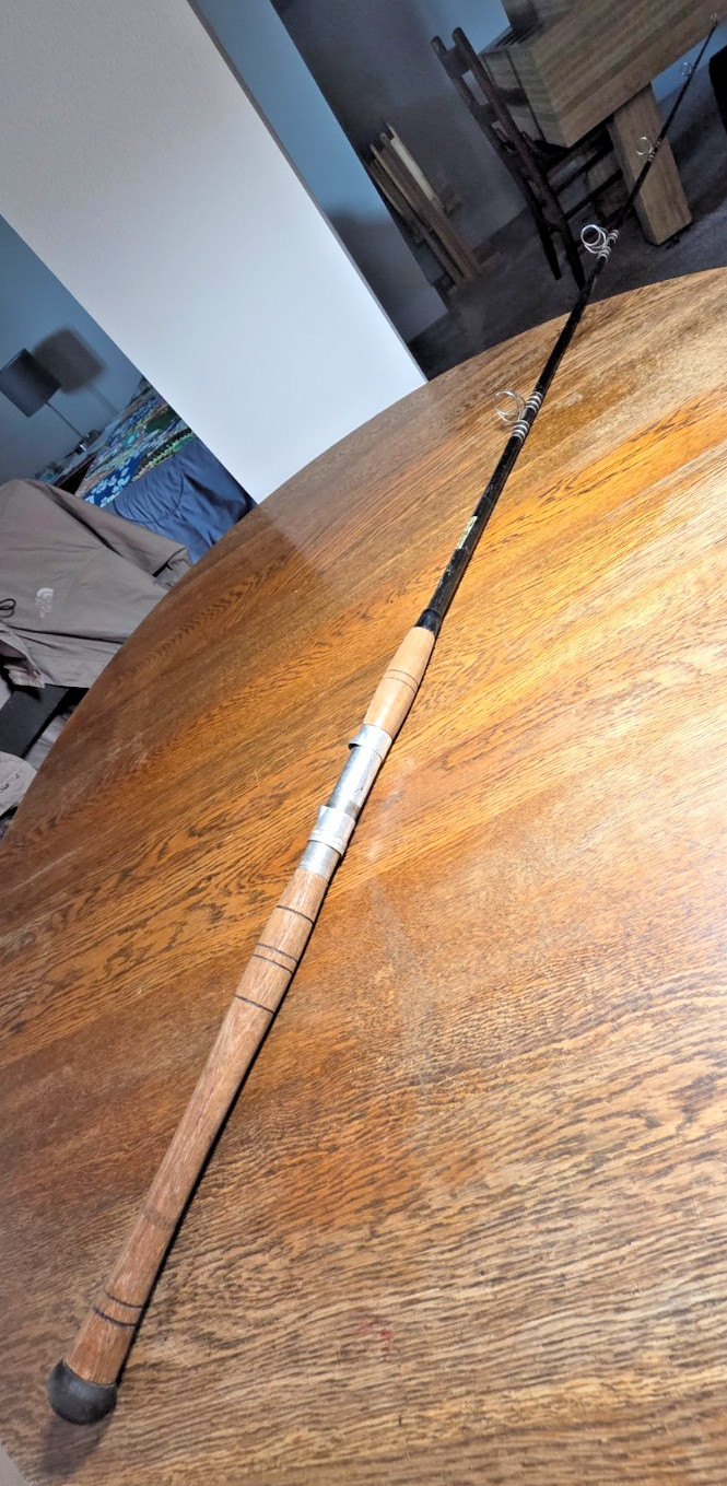 Vintage Maximus Wood Handle 1-Piece 7′ Boat Trolling Fish Rod
