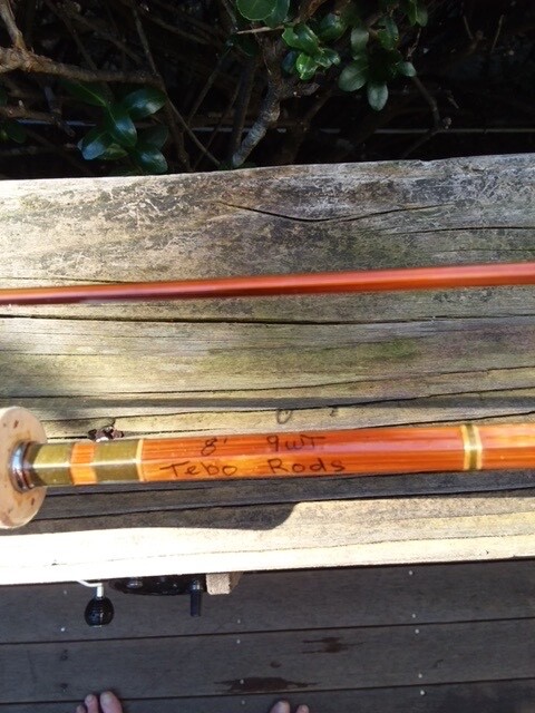 Custom Tebo Tonkin Cane Fly Fishing Rod, 8′ 0″, #9, 2 piece, New w/ Rod Tube