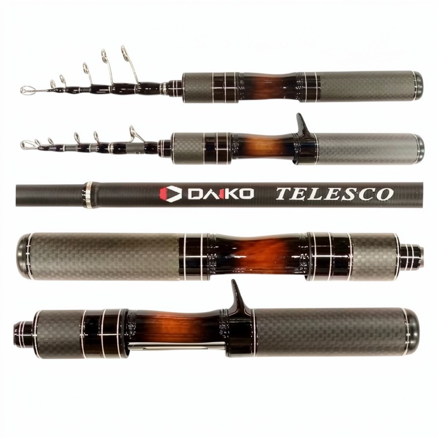 Travel Telescopic Ultralight Fishing Rod Carbon Handle Camping Trip