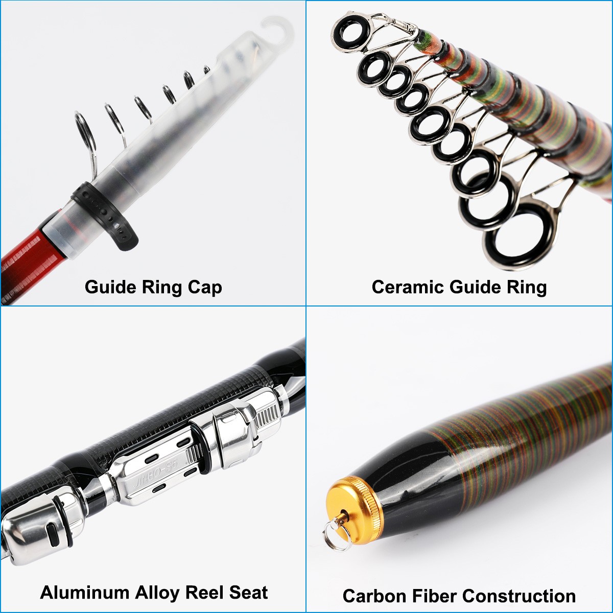 2/4X Carbon Fiber Telescopic Fishing Rod Spinning Pole Sea Saltwater Freshwater