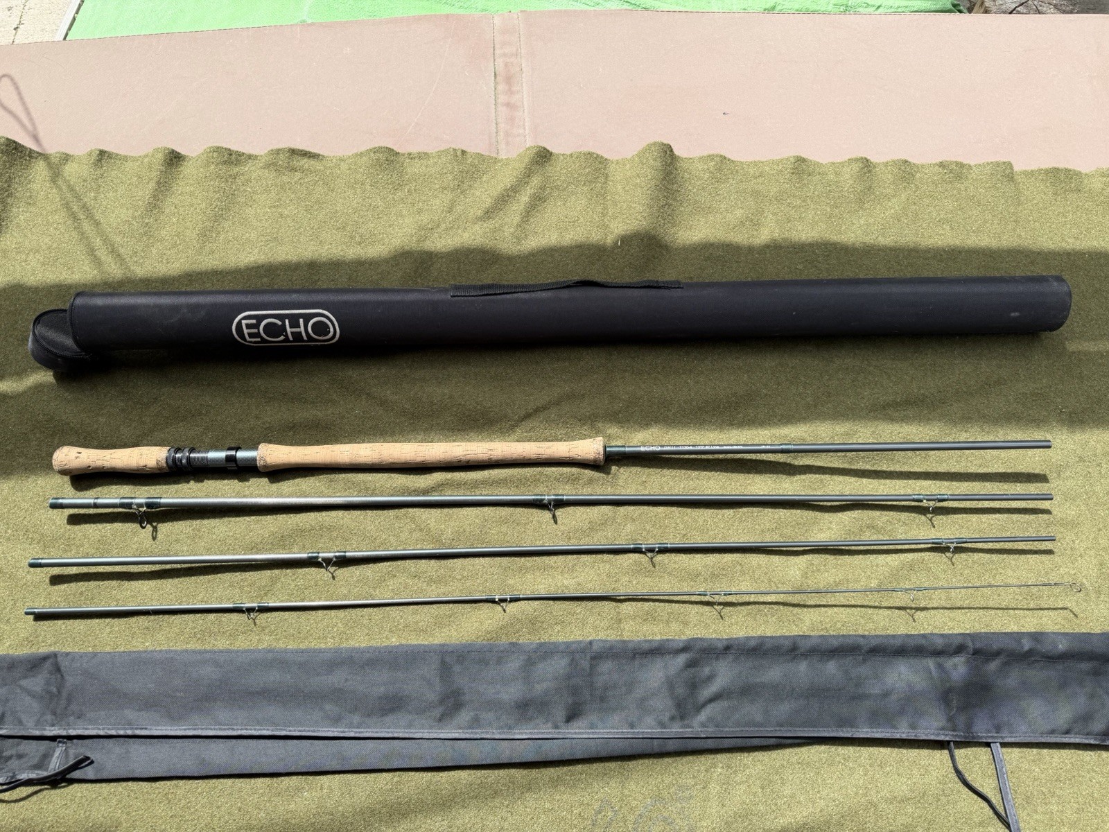 ECHO DHII 7130-4 13ft 7wt 4pc Carbon Medium Fast Fly Rod w/ Tube & Sock