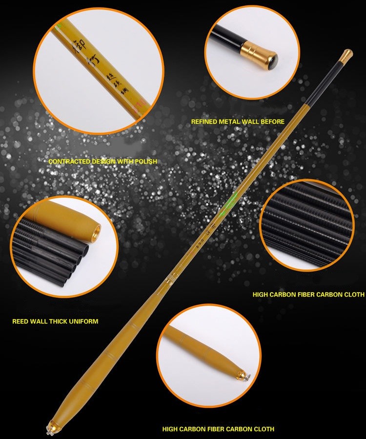 1.8m-3.6m Telescopic Fishing Rod Carbon Fiber Ultra Light Fishing Pole Portable