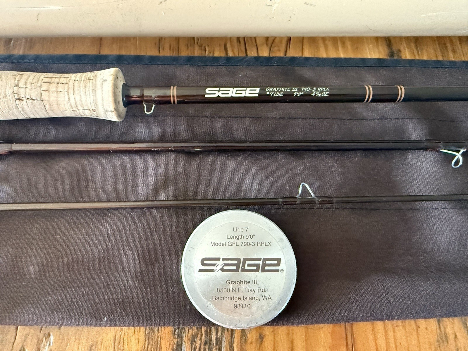 Sage Fly Rod Model GFL 790-3 RPLX Graphic III Ventage 3 Piece Fly Rod